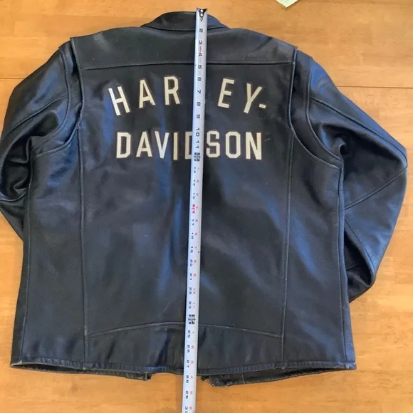 Genuine Harley Davidson Men’s Large black leather riding jacket - Picture 9 of 16